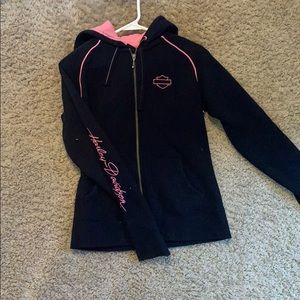 Harley Davidson Zip-up hoodie Pink black size S